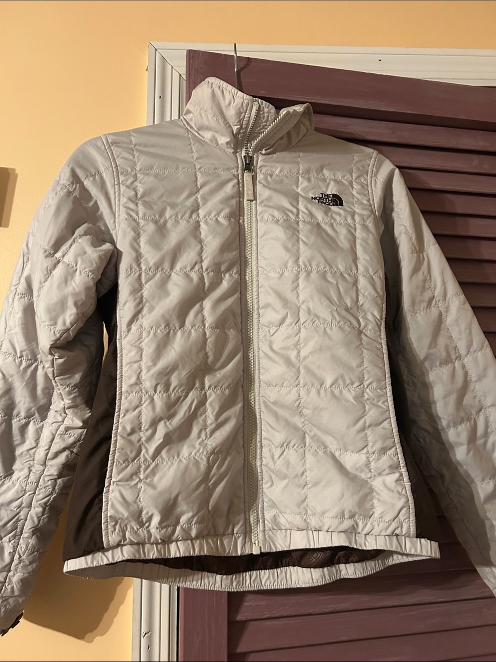 The North Face Women's Light Cream Quilted Puffer Jacket